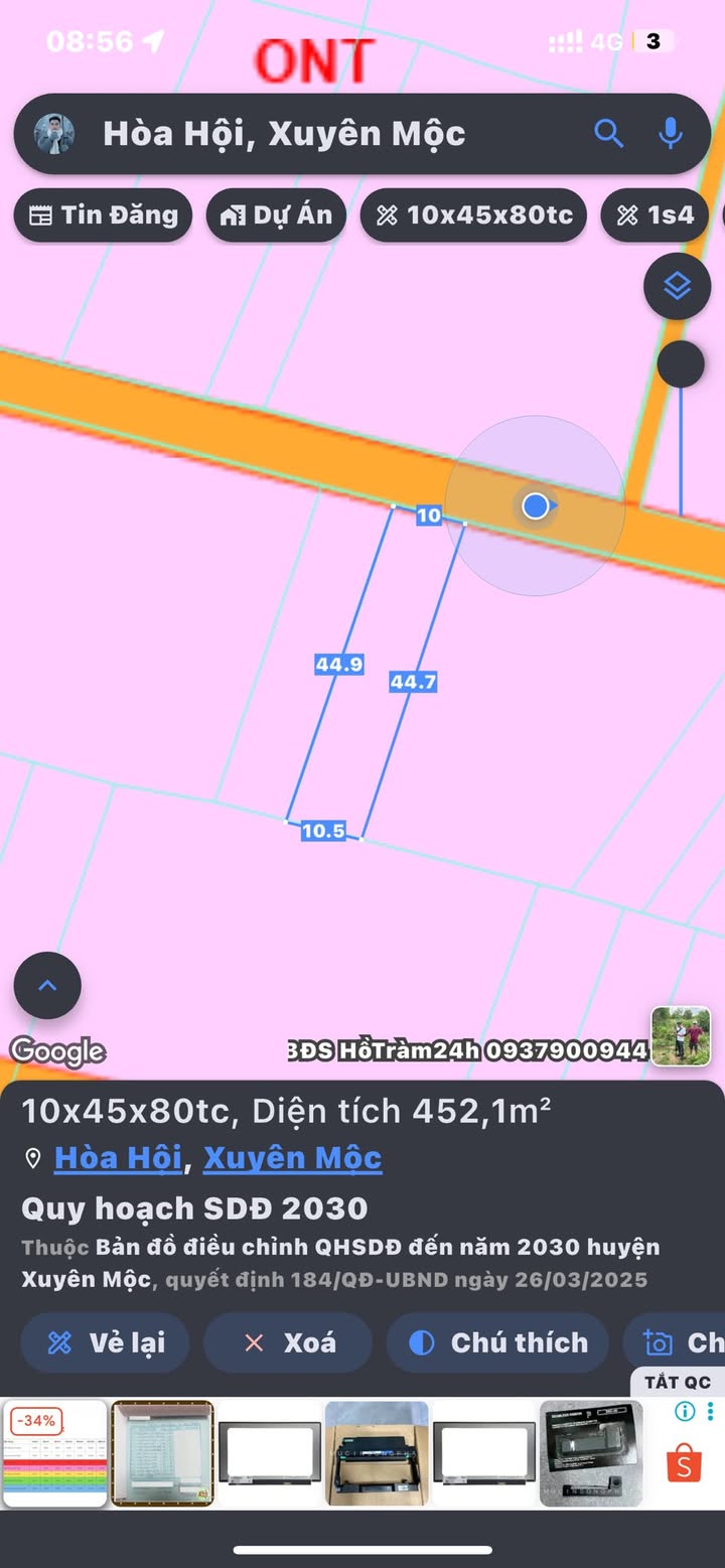 Bán đất 3600m² sổ hồng riêng tại Xã Hòa Hội, Bà Rịa - Vũng Tàu