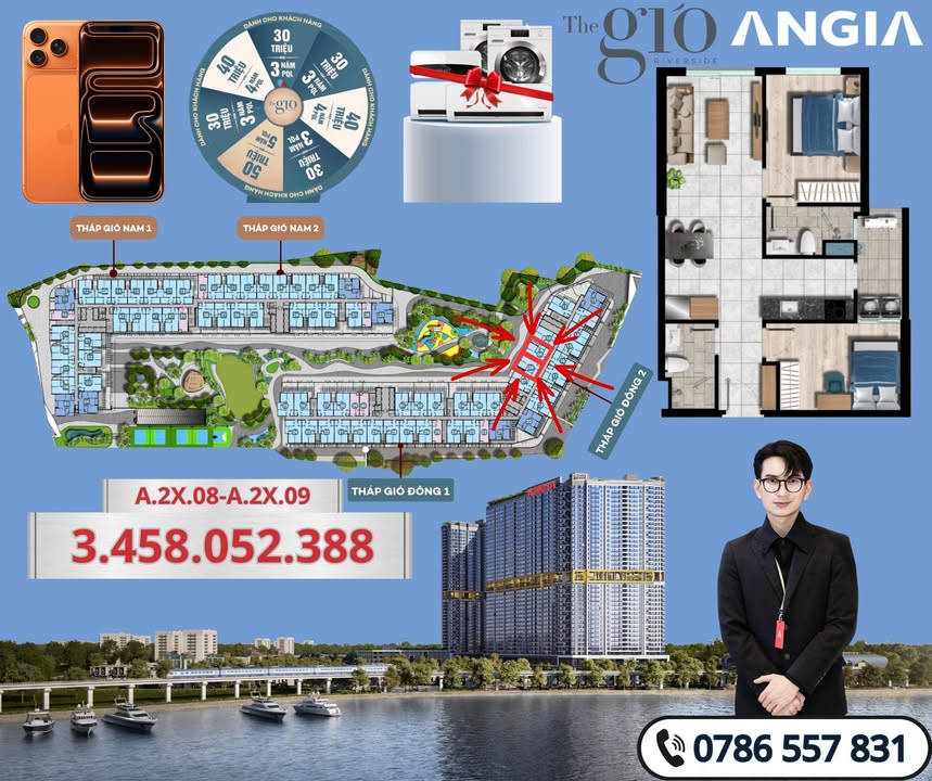 Chung cư The Gió Riverside 65m² - Tầng cao view sông, giá tốt