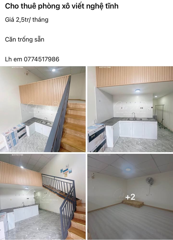 Cho thuê phòng Xô Viết Nghệ Tĩnh, Đà Lạt - Giá 2.5 triệu/tháng