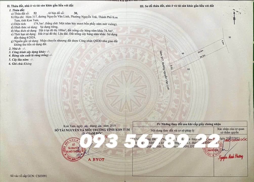 Bán đất thổ cư 180m² tại Nguyễn Văn Linh, Kon Tum - Sổ hồng sẵn sàng