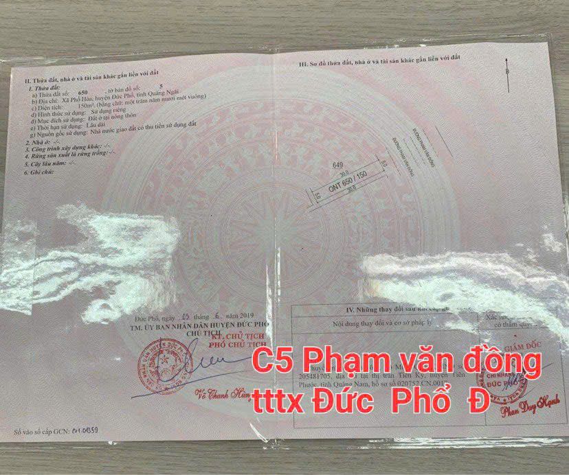 Nhà Mặt Tiền Phạm Văn Đồng, Đức Phổ 150m² - Kinh Doanh Đa Ngành