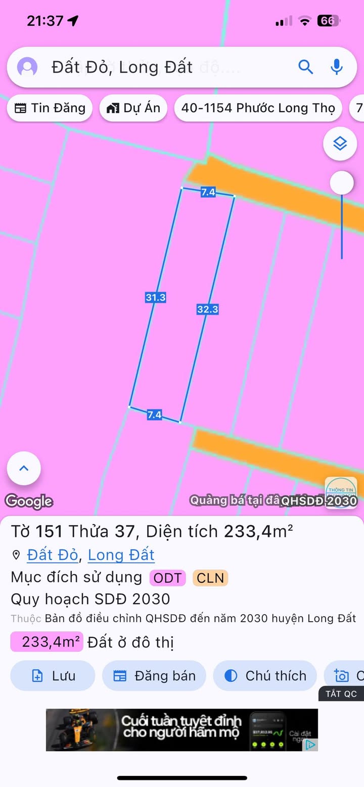 Đất nền Quốc lộ 55 Vũng Tàu 224m² - Sổ đỏ chính chủ!