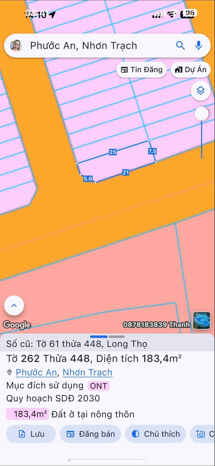 Đất nền Long Thọ Nhơn Trạch 183m² - Pháp lý rõ ràng