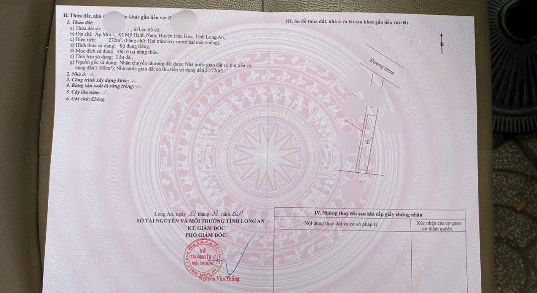 Đất nền Xã Mỹ Hạnh, Đức Hòa 324m² - Tiềm năng tăng giá vượt trội!