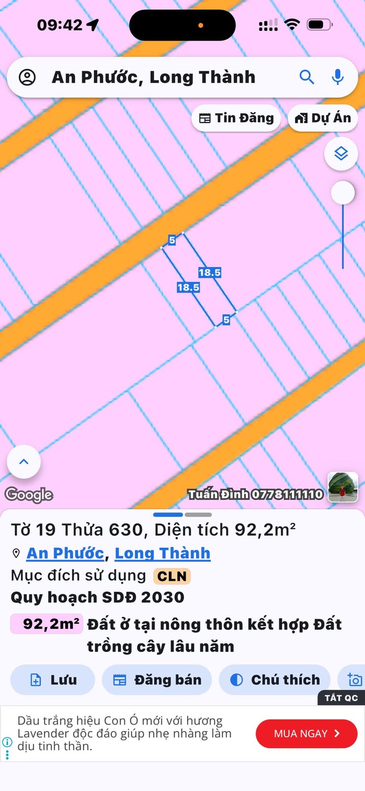 Đất nền An Phước Long Thành 92m² - Sổ đỏ chính chủ, mặt tiền nhựa!