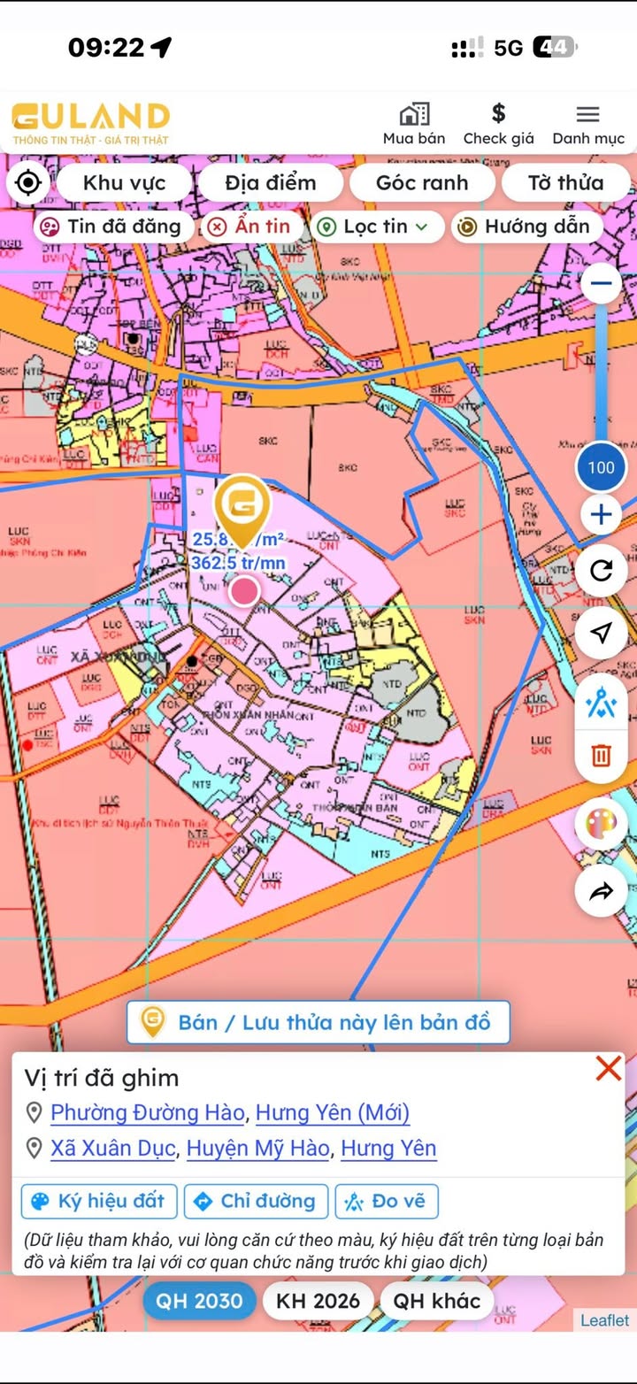 Đất nền Mỹ Hào Hưng Yên 100m² - Tiềm năng tăng giá vượt trội