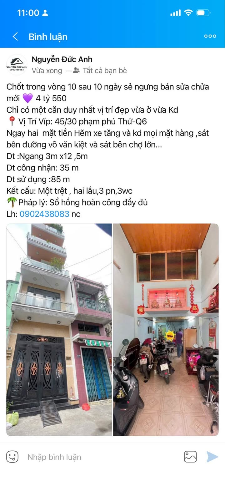 Nhà Mặt Tiền Kinh Doanh Phạm Phú Thứ, Quận 6 - 35m², 4.55 Tỷ