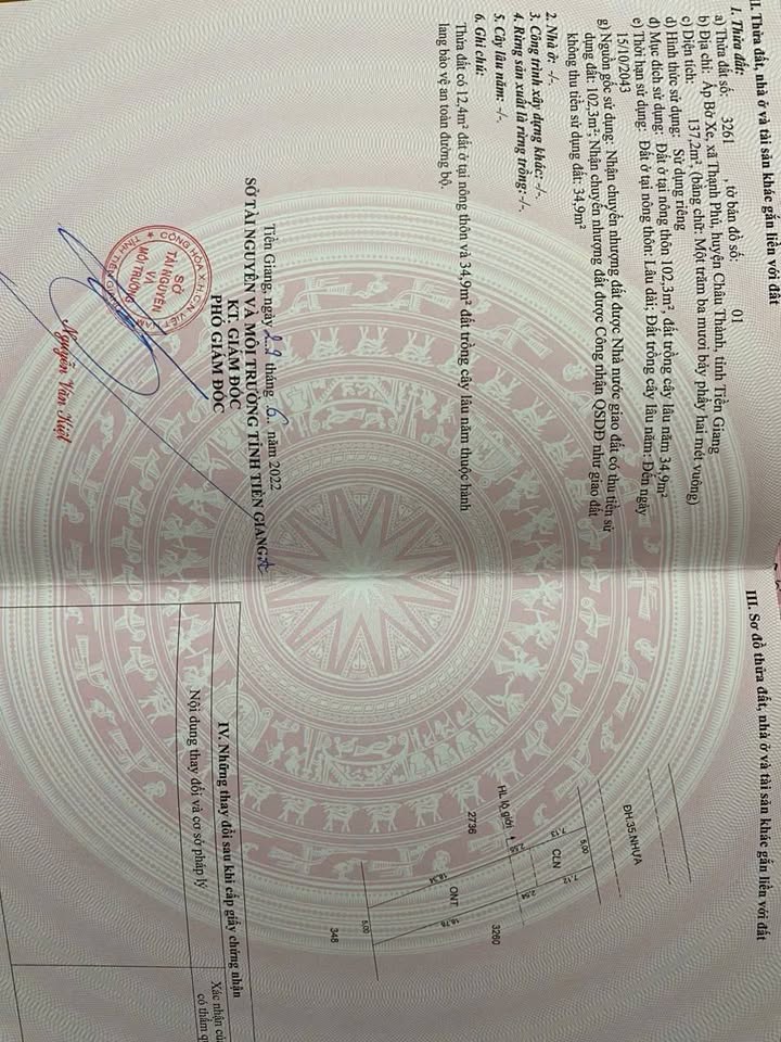 Bán Đất Mặt Tiền Huyện Lộ 35, Châu Thành - 290m² Full Thổ Cư, Giá 3 Tỷ