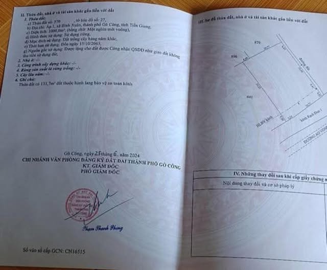 Đất nền Gò Công 409m² giá chỉ 540 triệu - Sổ hồng sẵn sàng!