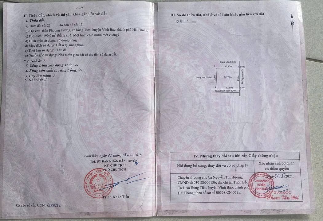 Nhà Riêng Xã Hùng Tiến 190m² giá 2.3 tỷ - Sẵn sàng ở ngay!