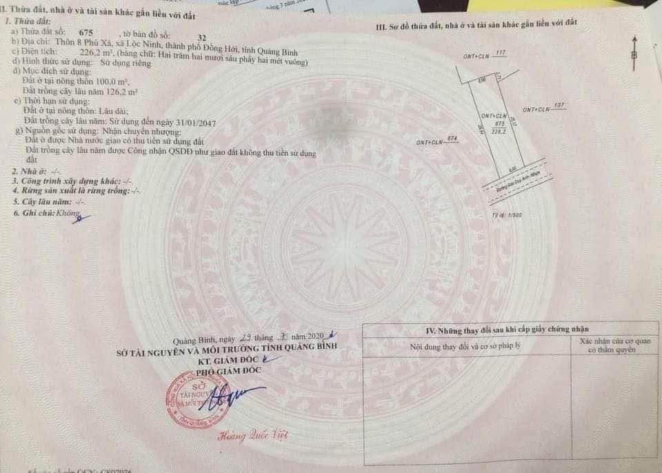 Đất nền Đào Duy Anh Đồng Xoài 240m² giá 2.2 tỷ - Sổ đỏ chính chủ