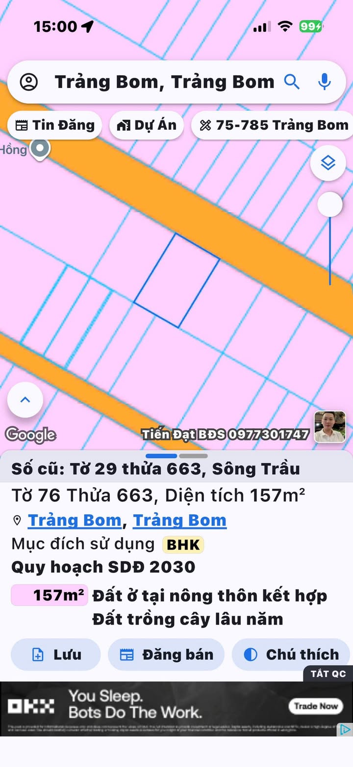 Đất Sổ Hồng Thổ Cư 100% - 180m² Trảng Bom, Đồng Nai - Giá 1.69 Tỷ