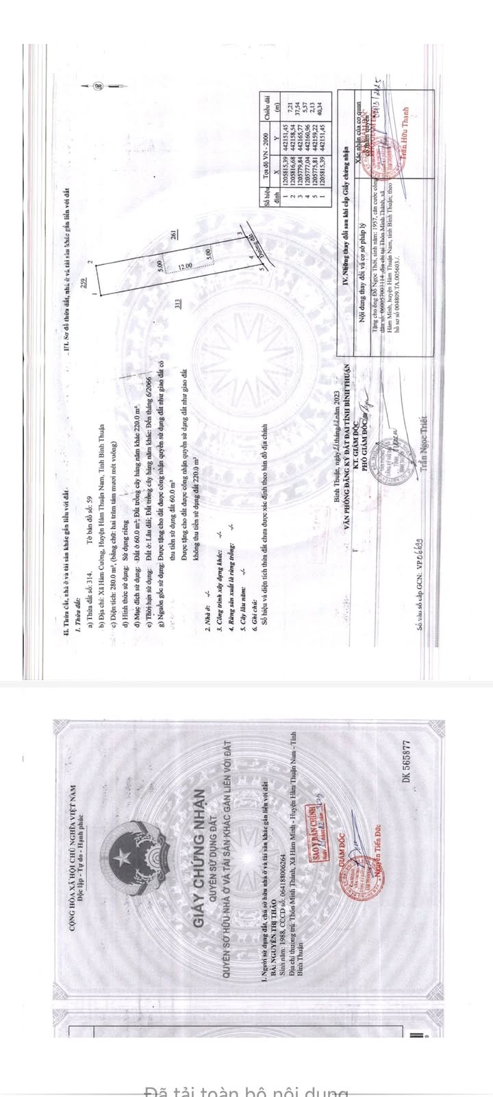 Đất nền Hàm Thuận Nam 280m² giá 450 triệu - Tiềm năng tăng giá!