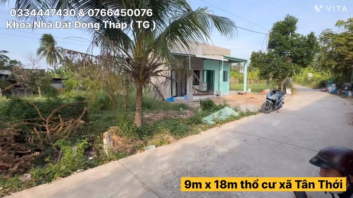 Đất thổ cư 162m² Tân Phú Đông, Tiền Giang - Giá 285 triệu, Sổ hồng sẵn