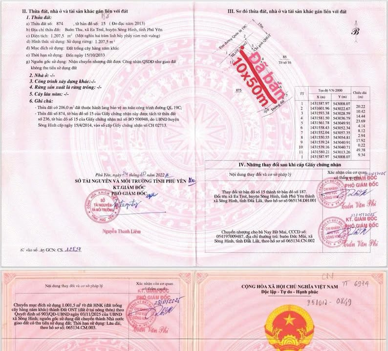 Đất QL19C Sông Hinh 500m² 9xx triệu - Sổ hồng