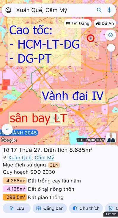 Bán Gấp Đất Vườn 8715m² Sổ Đỏ Tại Cẩm Mỹ, Đồng Nai - Kề Sân Bay Long Thành