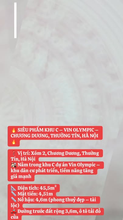 Đất nền Chương Dương, Thường Tín 45.5m² - Tiềm năng tăng giá mạnh!