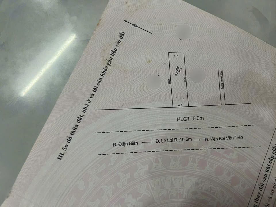 Mặt tiền Lê Lợi Yên Bái 89m² - Kinh doanh đắc lợi, giá 1 tỷ