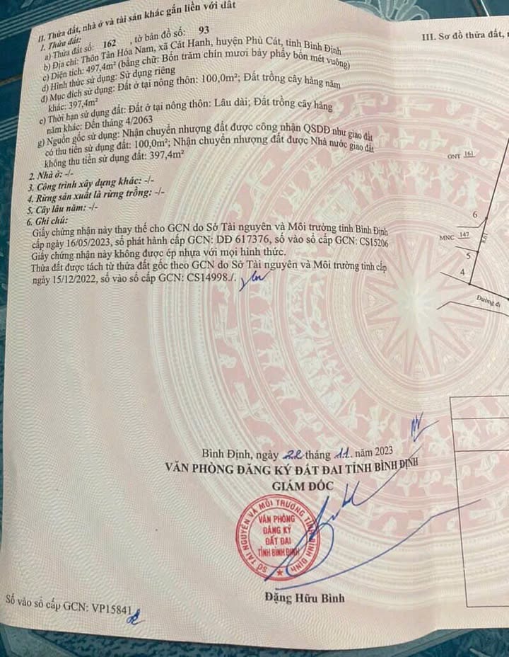 Bán Gấp Đất Nền Phù Cát 500m² - Sổ Thổ Cư Sẵn Sàng