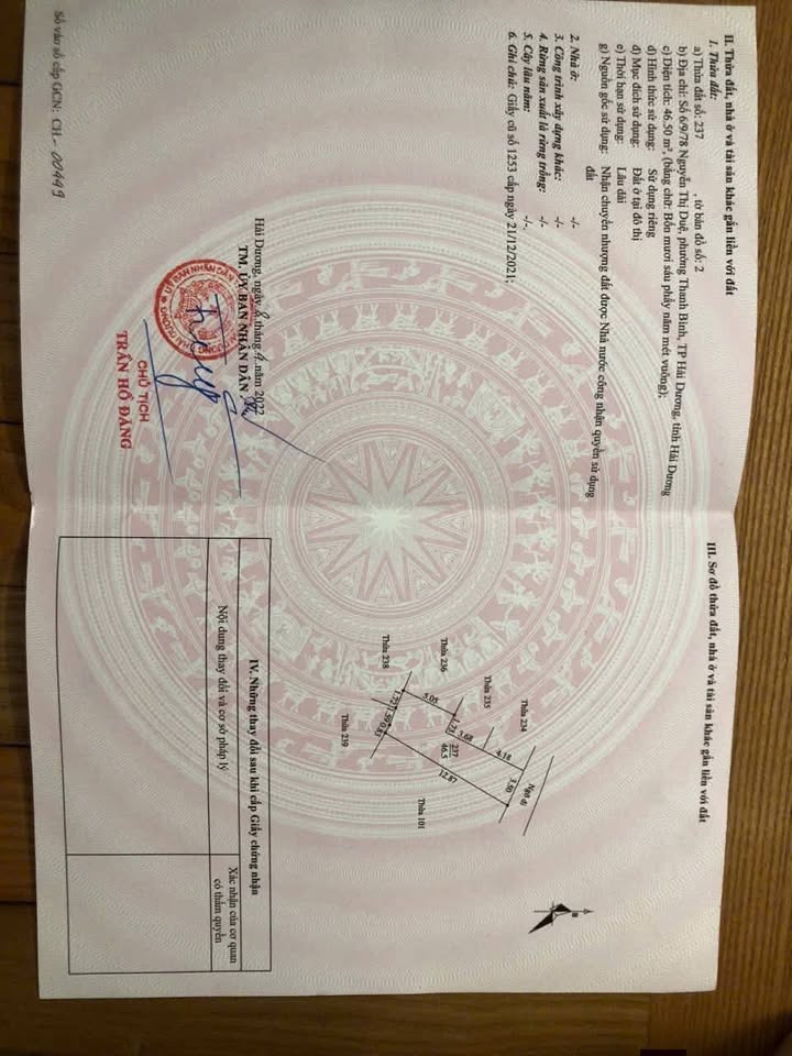 Đất Ngõ 78 Thanh Bình, Hải Dương 47m² - Sổ đỏ chính chủ, giá tốt!