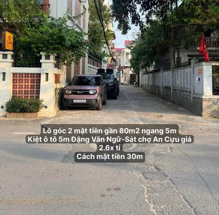 Đất Nền Góc 2 Mặt Tiền Đặng Văn Ngữ, Huế - 80m², 2.6 Tỷ