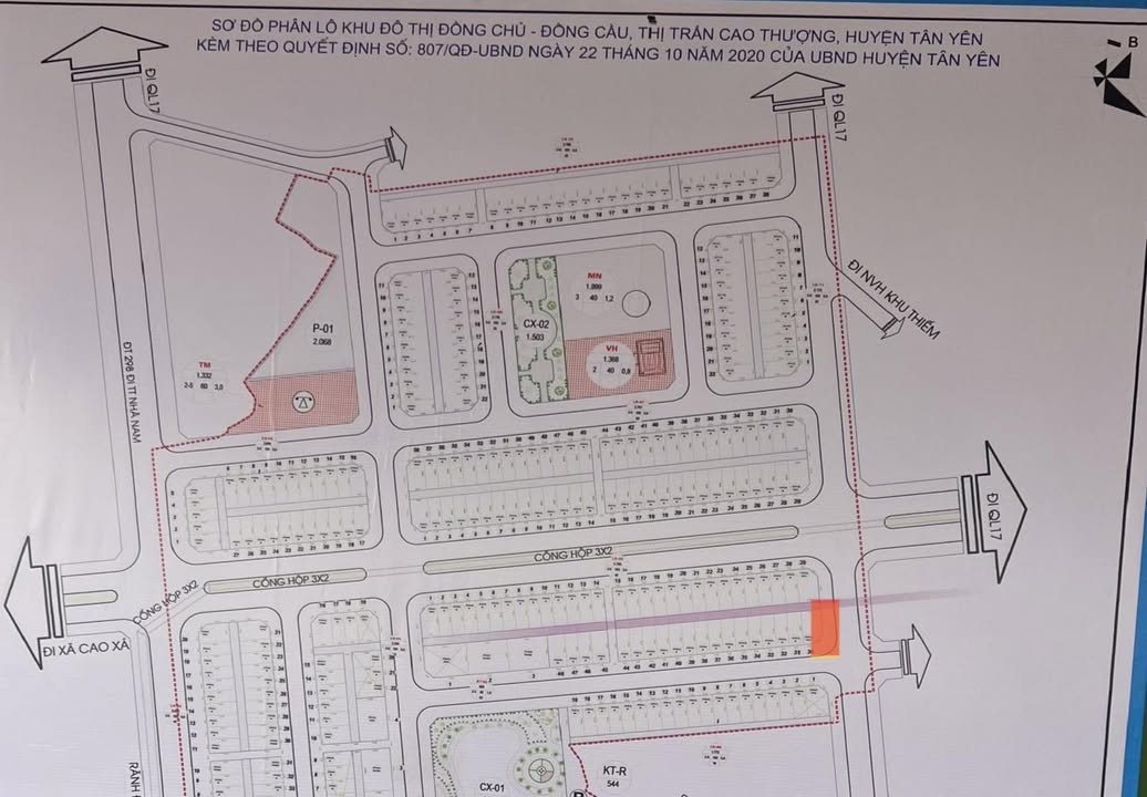 Đất nền KĐT Đồng Chủ 135m² - Vị trí trung tâm Cao Thượng, Bắc Giang