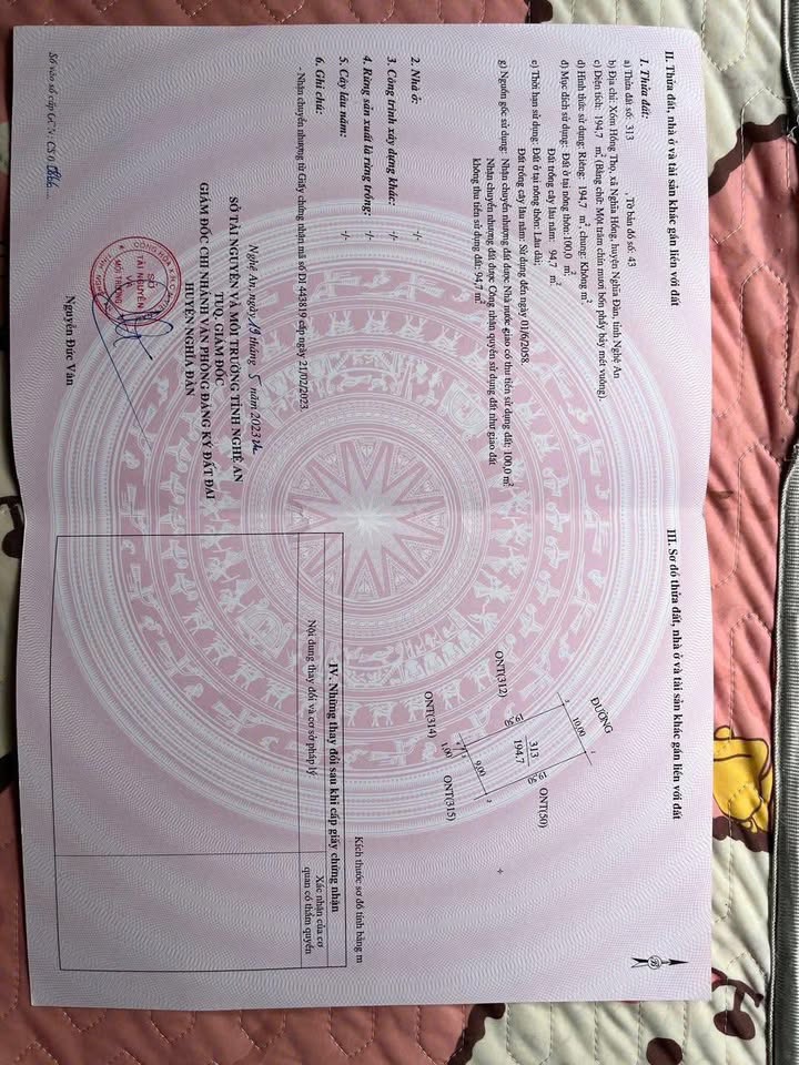 Đất Nền Nghĩa Đàn, Nghệ An - 195m² Gần Trường Cấp 3 Cờ Đỏ, Đầu Tư Sinh Lời