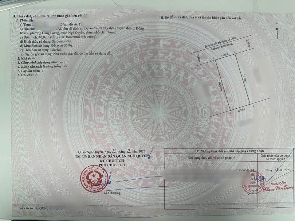 Đất nền Gia Viên, Ngô Quyền 40m² giá 110 triệu - Sổ đỏ chính chủ
