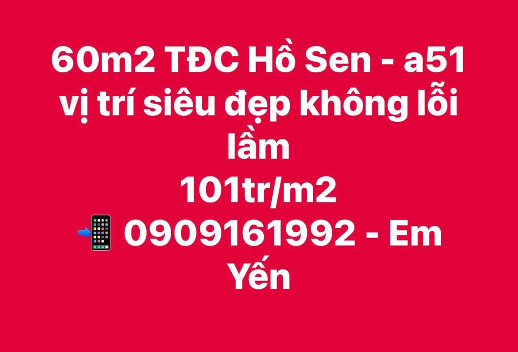 Đất nền A51 Hồ Sen, Hải Phòng - 60m² kinh doanh đắc lộc, giá 6.06 tỷ