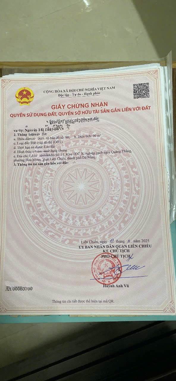 Đất Nền Hòa Minh, Liên Chiểu - 90m² Đối Diện Công Viên, Sổ Đỏ Chính Chủ