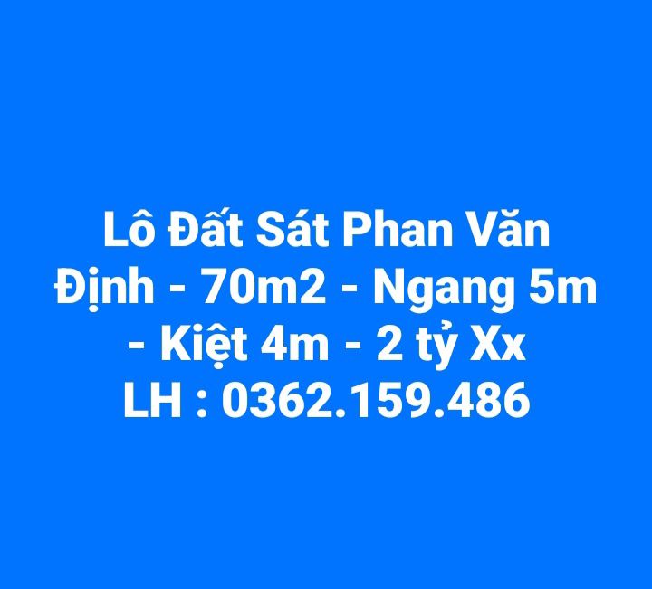 Đất nền Phan Văn Định, Phú Vang 70m² - Tiềm năng tăng giá!