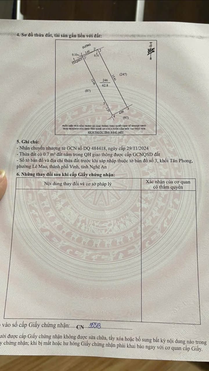 Nhà Đất Đường Hồng Bàng, TP Vinh 62.8m² - Giá 2.29 Tỷ