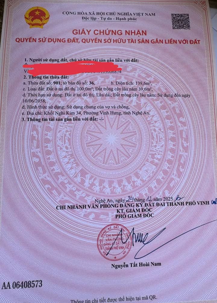 Đất nền Đường Xuôn Tiên, TP. Vinh 139m² - Sổ đỏ chính chủ!