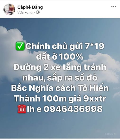 Đất nền Bắc Nghĩa, Đồng Hới 133m² giá từ 900 triệu - Đường to ô tô!