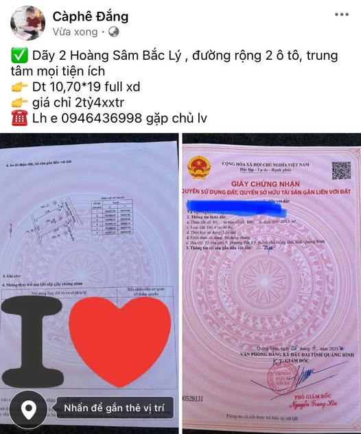 Đất nền Bắc Lý Đồng Hới 203m² giá 2.4 tỷ - Sổ đỏ chính chủ!