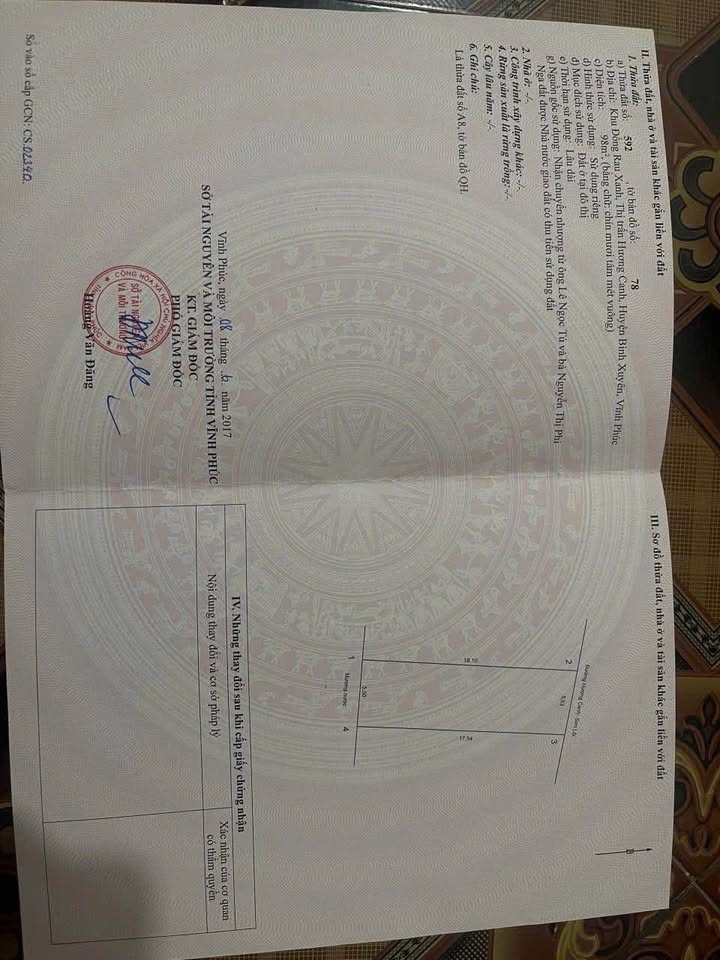 Bán đất Bình Xuyên 100m² trục Bệnh viện Hương Canh - Vị trí đắc địa!