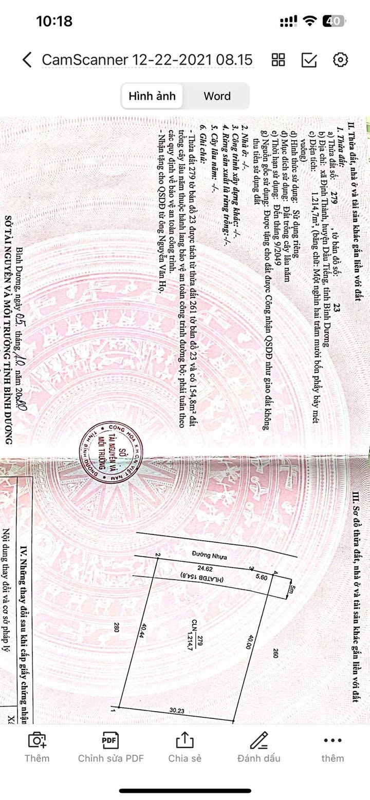 Đất nền Định Thành Dầu Tiếng 1200m² giá 2.7 tỷ - Tiềm năng tăng giá!