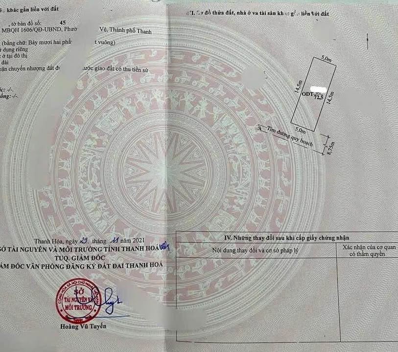 Đất nền 72m² Khu TĐC Núi Long TP Thanh Hóa - Tiềm năng tăng giá!