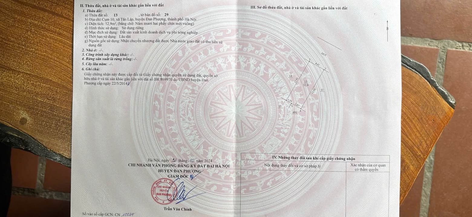 Bán đất mặt đường Hoàng Quốc Việt, Đan Phượng 53m² - Hướng Bắc, Giá tốt