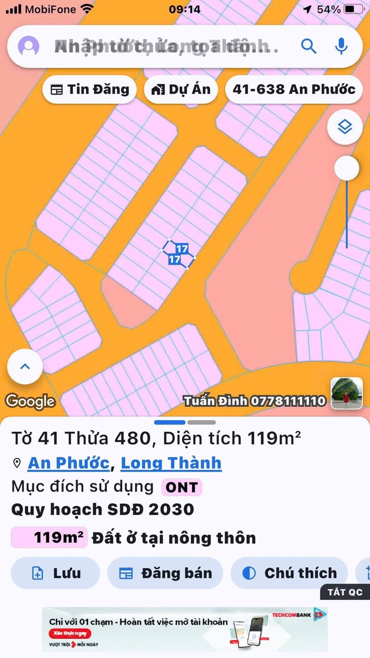 Đất nền An Phước Long Thành 119m² - Đất thổ cư 100%