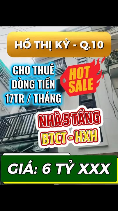 Bán nhà Quận 10 Hồ Thị Kỷ 23m² giá 6 tỷ - Ô tô vào tận nhà!
