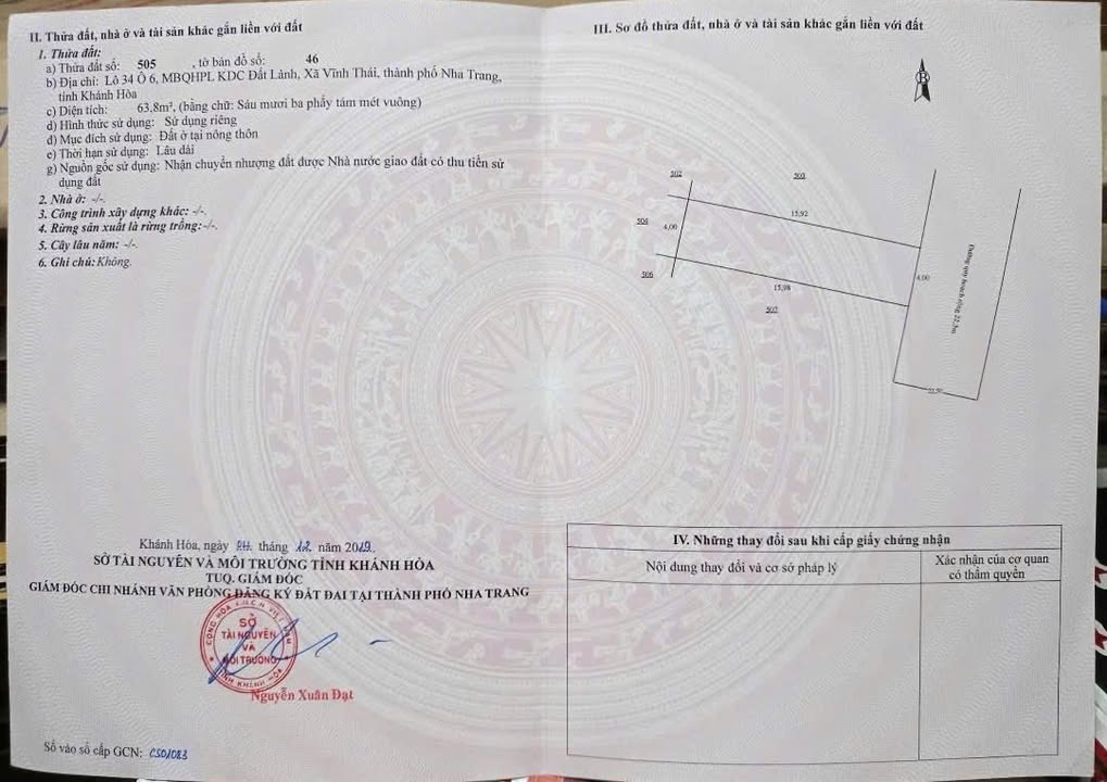 Đất nền Phong Châu Nha Trang 63.8m² - Sổ hồng xây dựng tự do!