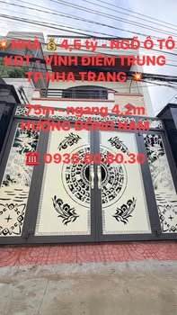 Nhà 75m² Ngõ Ô Tô KĐT Vĩnh Điềm Trung, Nha Trang - 4.5 Tỷ