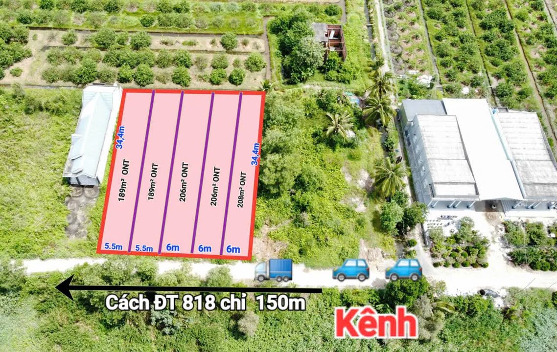 Đất Nền Đức Hòa Long An - Sổ Hồng Riêng 189m² - Giá 750 Triệu