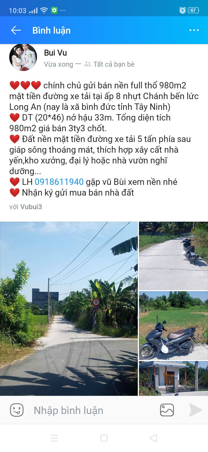 Đất Nền Ấp 8 Bình Đức 980m² - Sổ Đỏ Chính Chủ