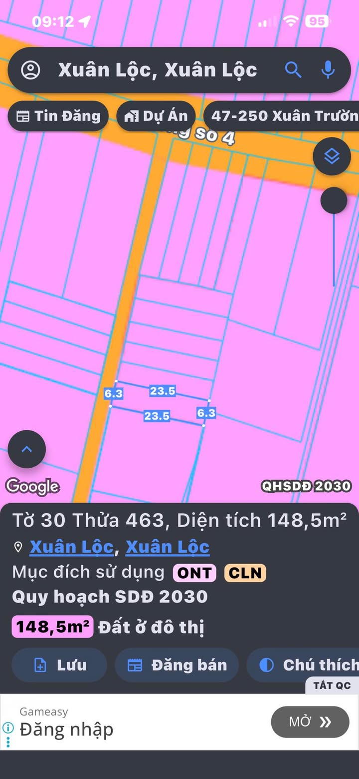 Đất nền Gia Ray Xuân Lộc 144m² 1.05 tỷ - Sổ hồng sẵn chính chủ