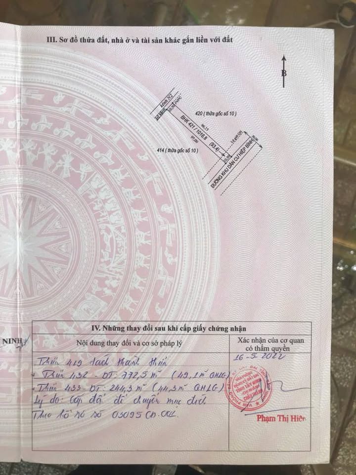 Đất nền 1000m² Hòa Thạnh, Tây Ninh 650 triệu - Sổ đỏ chính chủ