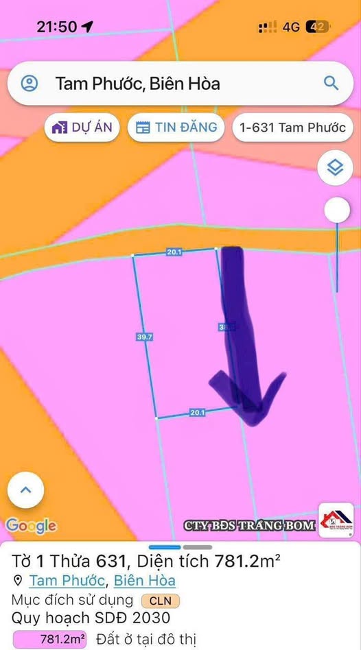 Đất 2 Mặt Tiền 781m² Sát Vòng Xoay 60m, Biên Hòa - Giá Tốt 2.6 Tỷ
