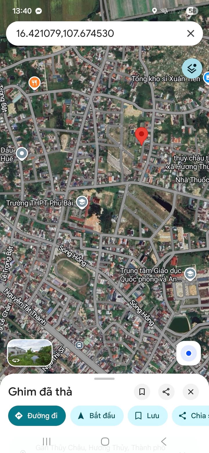 Bán đất 150m² kiệt Trịnh Cương, Thừa Thiên Huế - Sổ đỏ, 3 mặt tiền thoáng