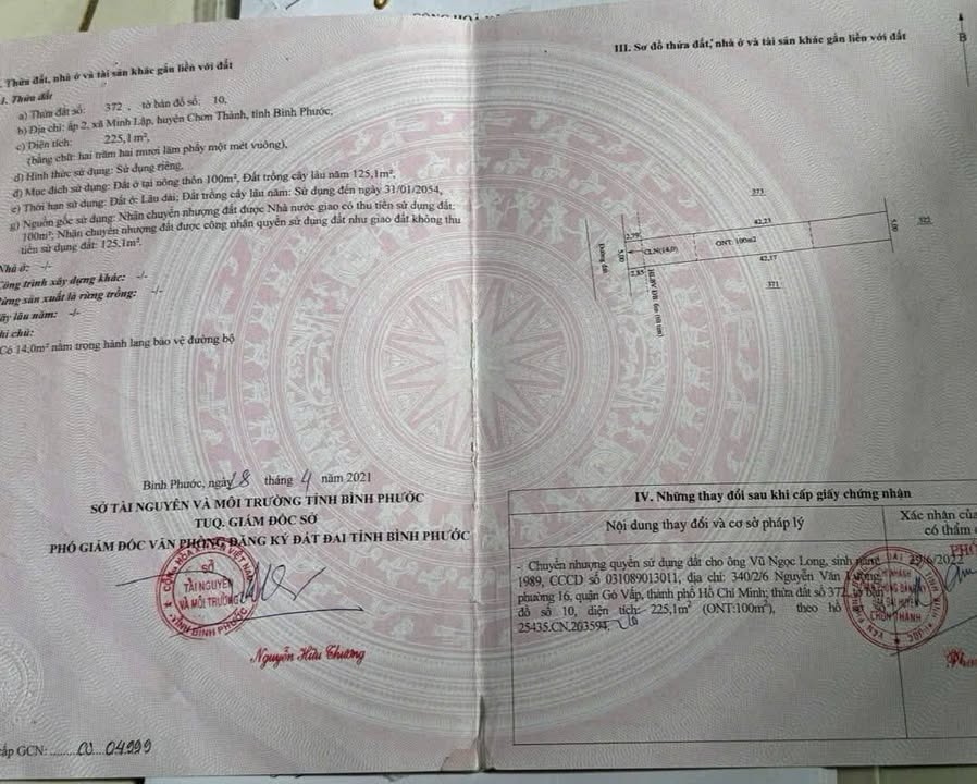 Đất nền Chơn Thành 210m² giá chỉ từ 5xx triệu - Sổ đỏ chính chủ!